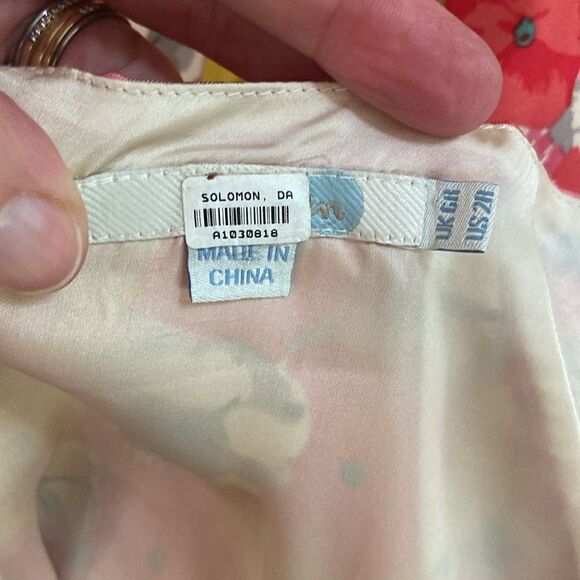 Boden Pink & Yellow Sassy Floral Print 100% Silk Dress Size 2 - Picture 8 of 10